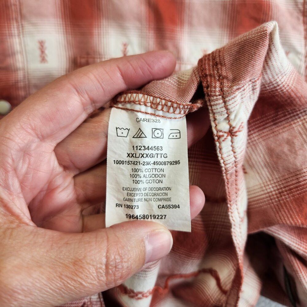 Wrangler Shirt Mens XXL Red Plaid Retro Premium Pearl Snap Yoked Rodeo Ranch - Picture 10 of 12
